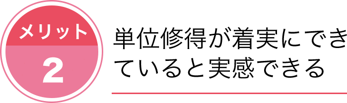 単位修得が着実にできていると実感できる